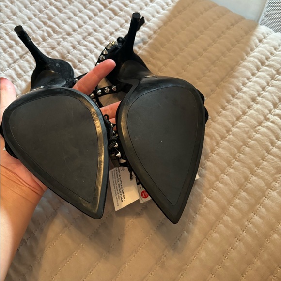 NWT Zara black studded heels 37 - Picture 5 of 7